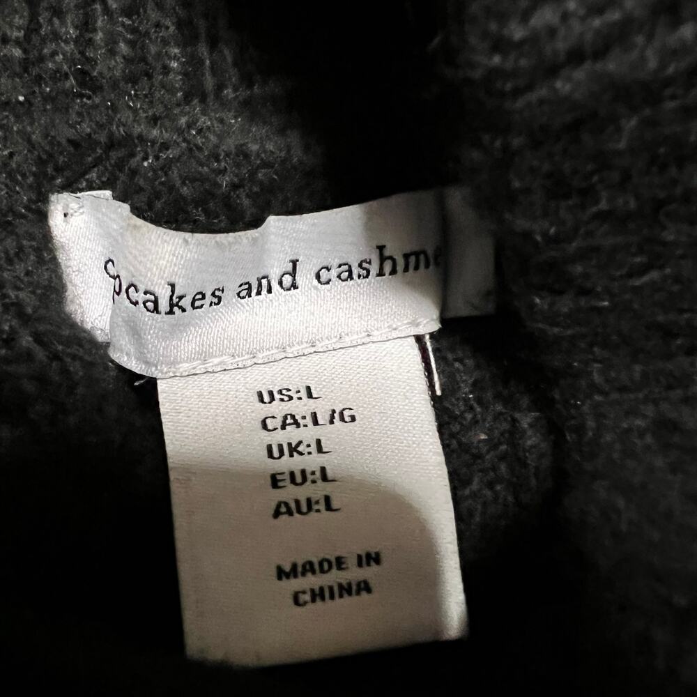Cupcakes and Cashmere Sweater Vest Womens Large Black Knit Moc Neck Preppy - Picture 6 of 7